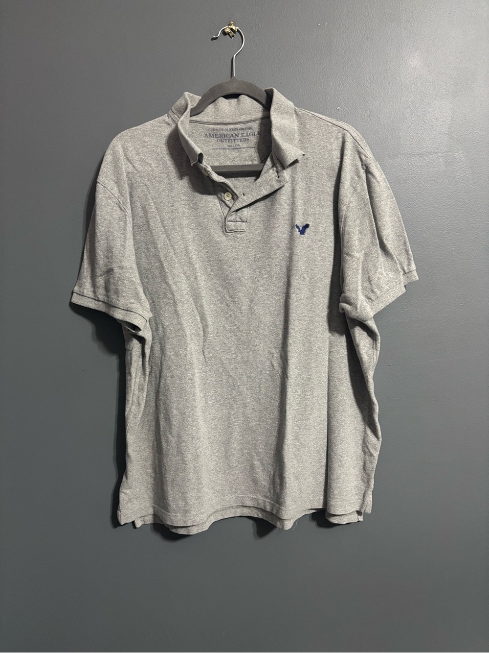 American Eagle grey cotton polo shirt size XXL